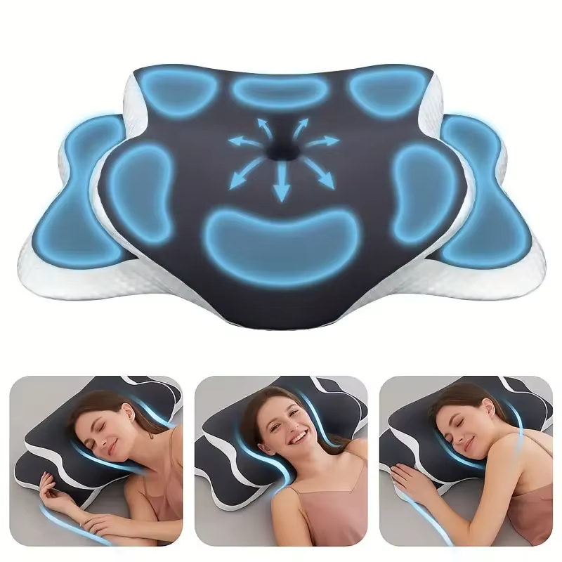 Memory Foam Orthopedic Pillow Neck Pain - หมอนเมมโมรี่โฟม รูปทรงผีเสื้อ ผ่อนคลาย บรรเทาอาการปวดคอ หมอนรองคอแบบคืนตัวช้า บรรเทาอาการปวดเมื่อย