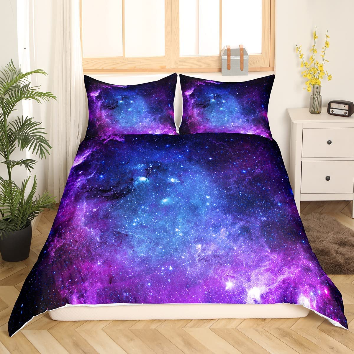 Galaxy ชุดผ้านวมสำหรับวัยรุ่นเ - Duvet Cover Sets With Zipper บทวิจารณ์และราคา