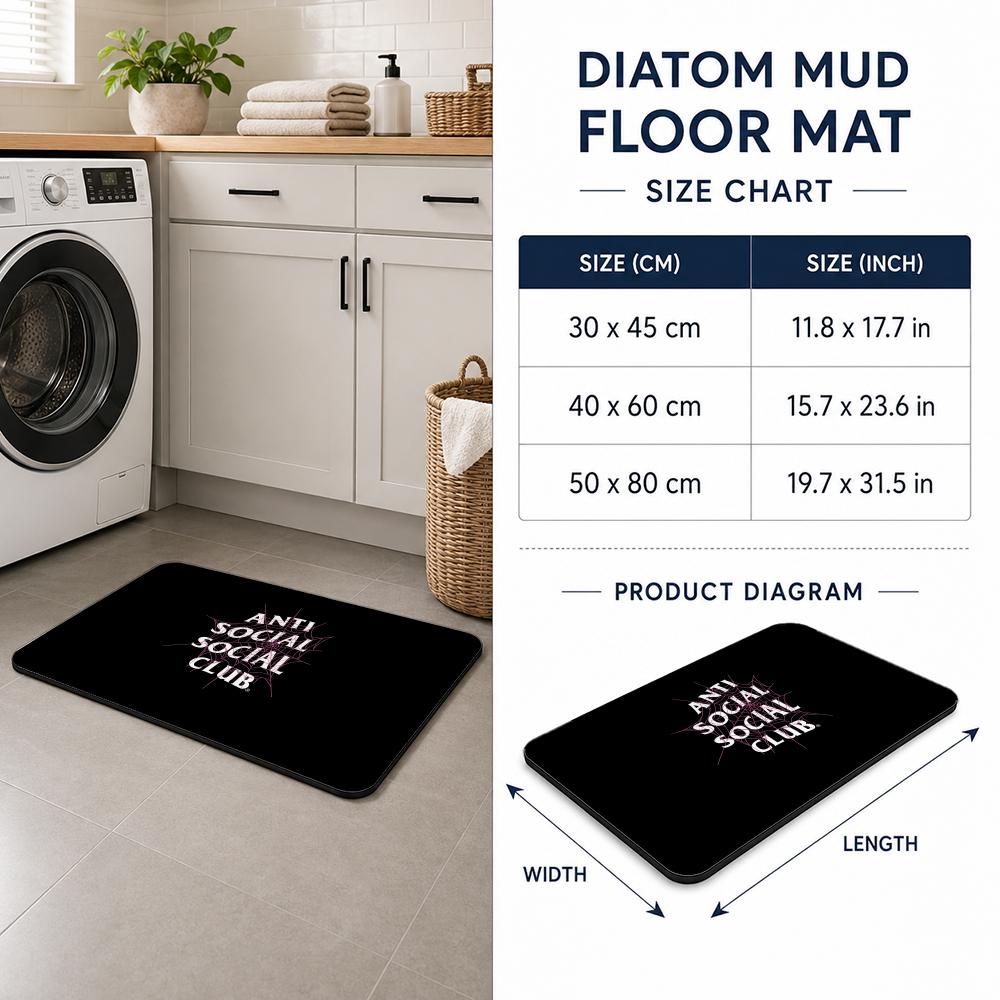 แฟชั่น A ANTI SOCIAL SOCIAL CL - Quick Dry Diatomite Bath Mat บทวิจารณ์และราคา