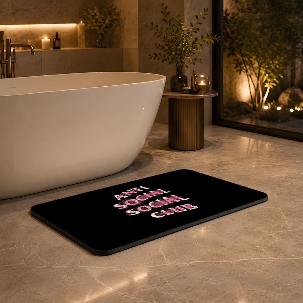 แฟชั่น A ANTI SOCIAL SOCIAL CL - Quick Dry Diatomite Bath Mat บทวิจารณ์และราคา