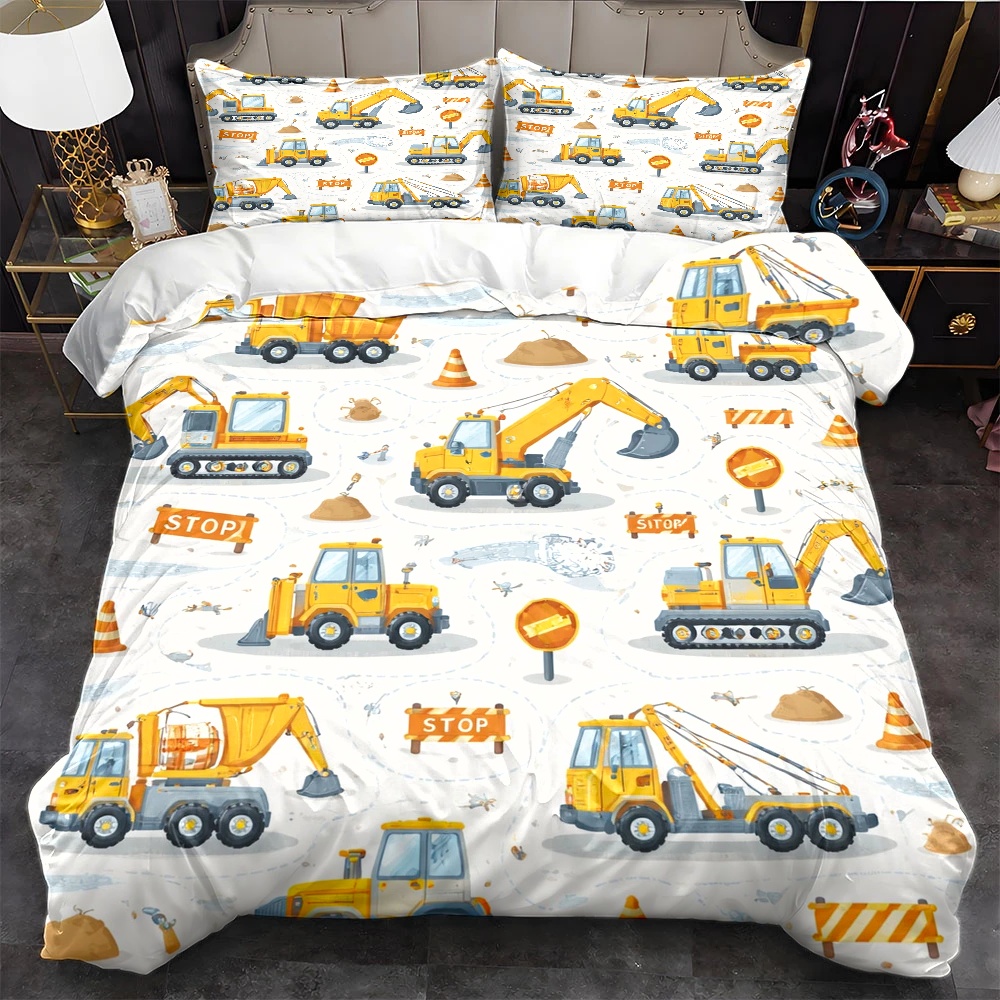 ชุดเครื่องนอนลายรถก่อสร้าง 3 ช - Duvet Cover Sets With Zipper บทวิจารณ์และราคา