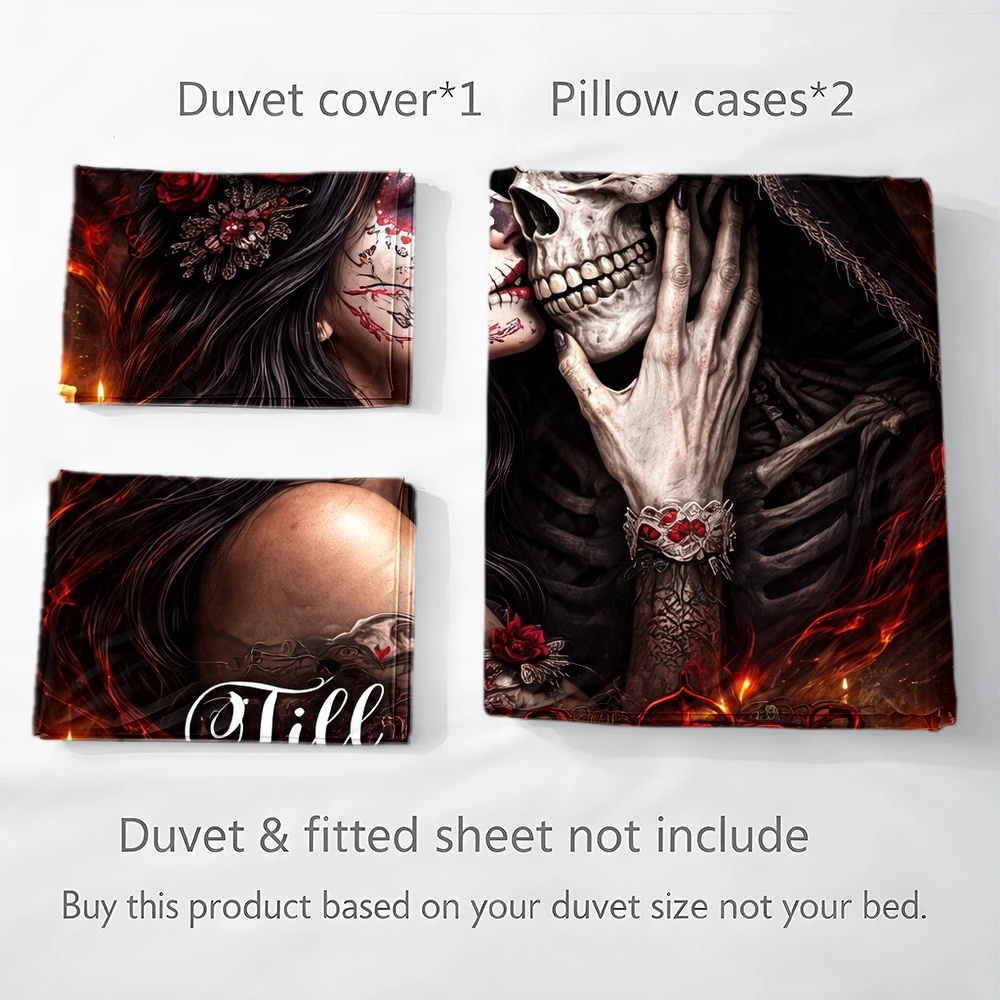 ชุดผ้าปูที่นอนลายกุหลาบหัวกะโห - Duvet Cover Sets With Zipper บทวิจารณ์และราคา