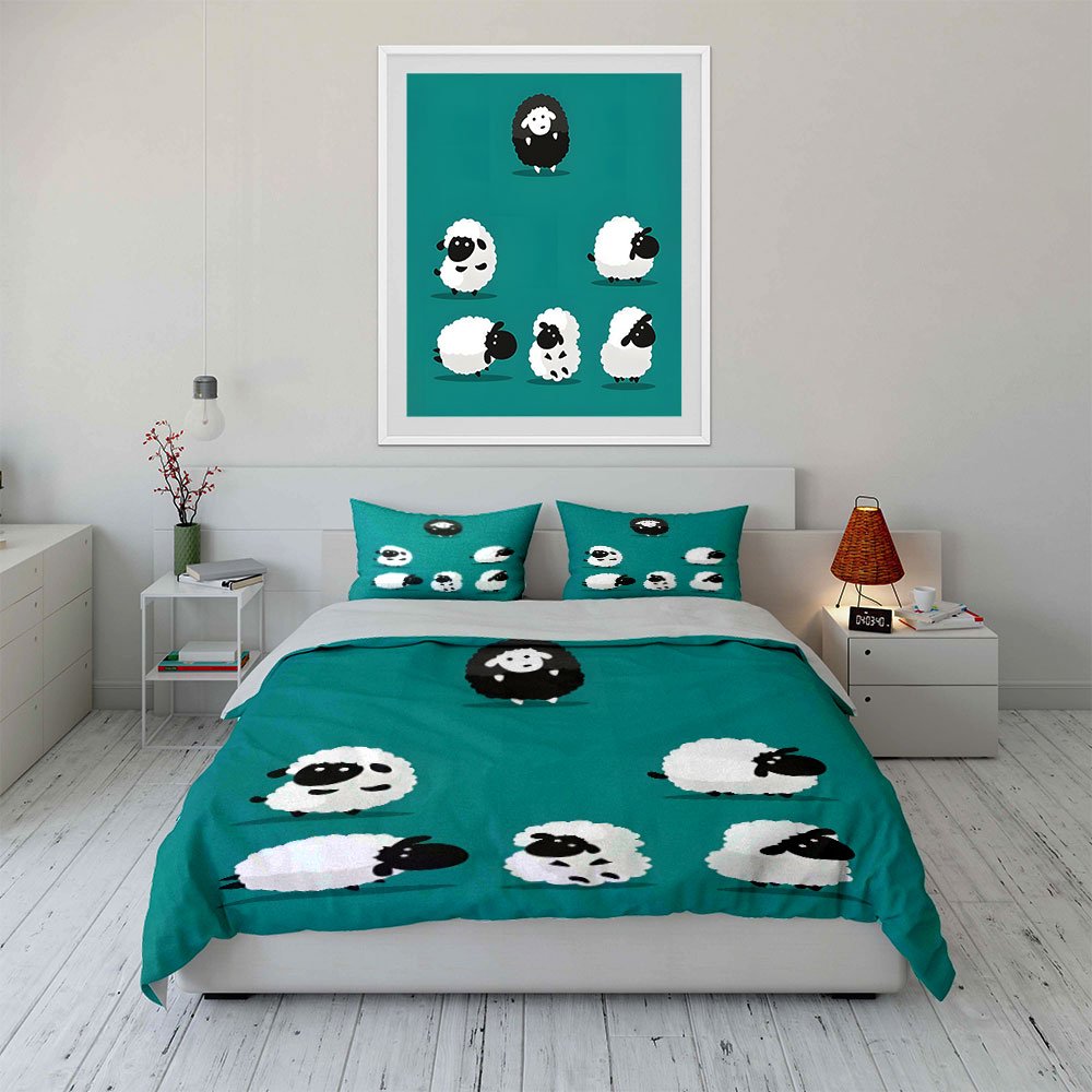 ชุดผ้าปูที่นอนลายการ์ตูนแกะและ - Duvet Cover Sets With Zipper บทวิจารณ์และราคา