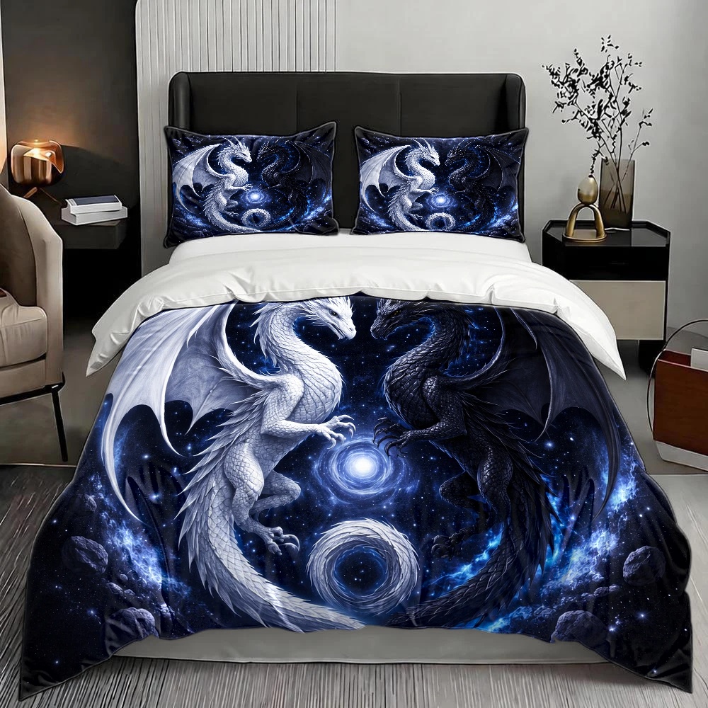 ชุดผ้าปูที่นอนลายมังกรท้องฟ้าจ - Duvet Cover Sets With Zipper บทวิจารณ์และราคา