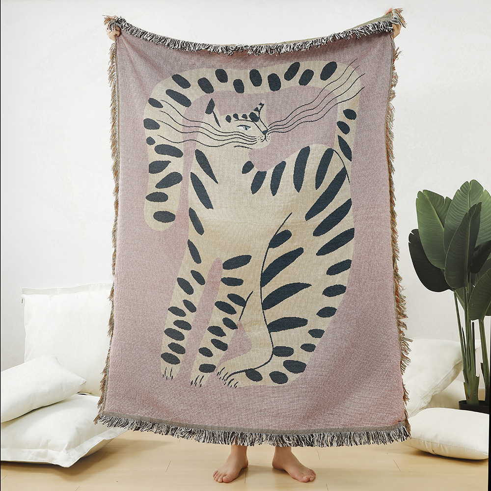 ผ้าห่มลายแมวสไตล์โบฮีเมียน ผ้า - Boho Throw Blanket Fringe บทวิจารณ์และราคา