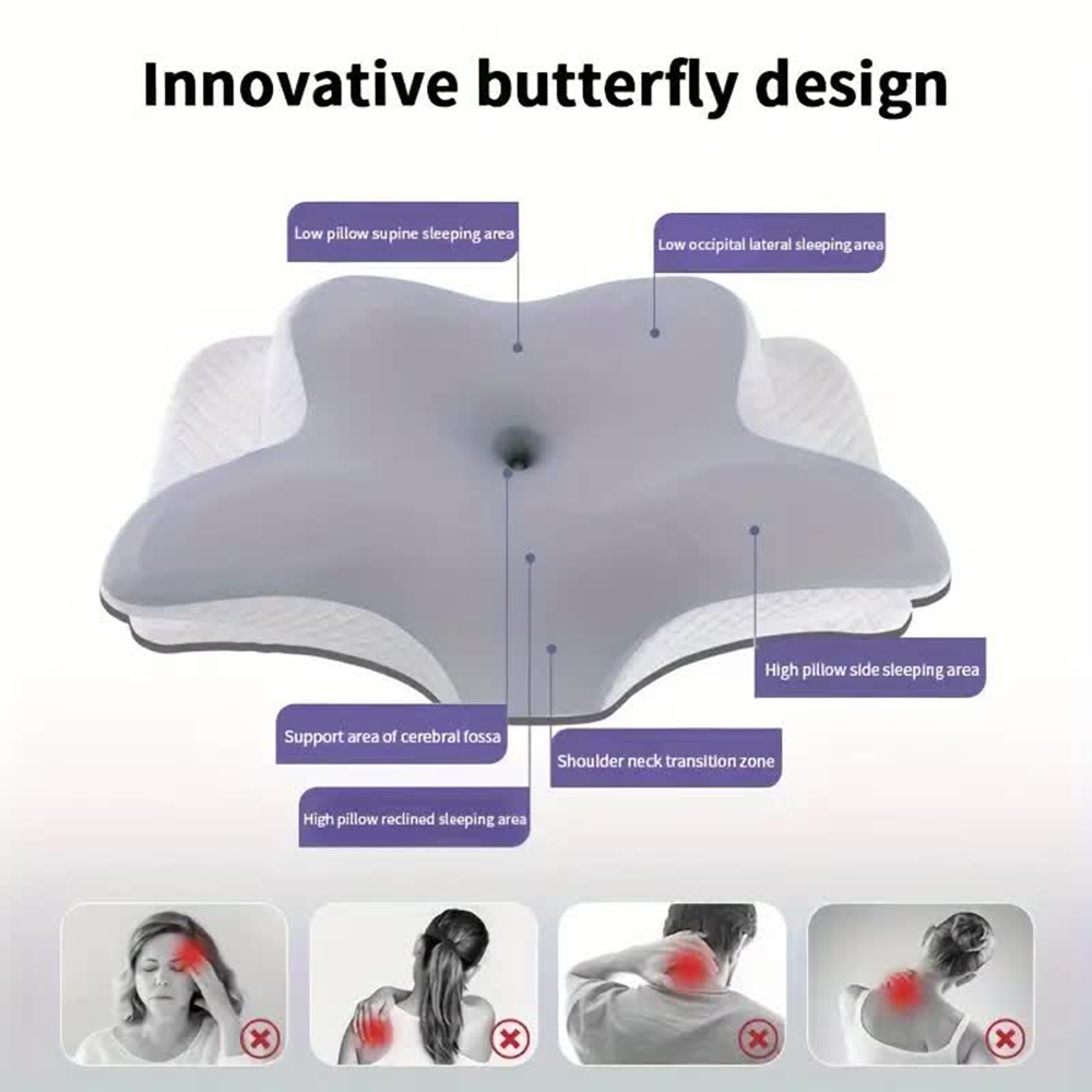 หน่วยความจําโฟมหมอนรูปผีเสื้อผ - Anti Snore Contour Pillow บทวิจารณ์และราคา